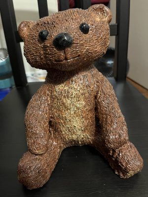 teddy bear ceramic sculpture