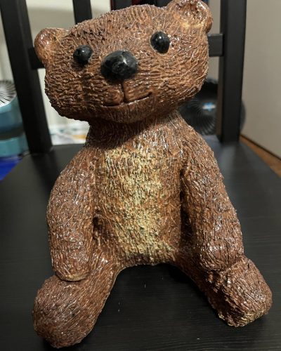 teddy bear ceramic sculpture